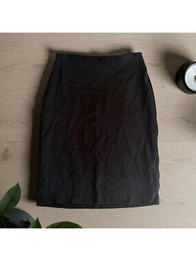 PHILOSOPHY Black Gold Zip Stretch Pencil Skirt Size 4